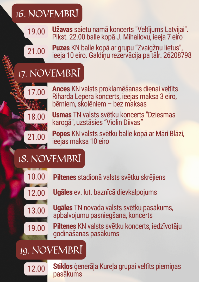Valsts svētku pasākumu afiša