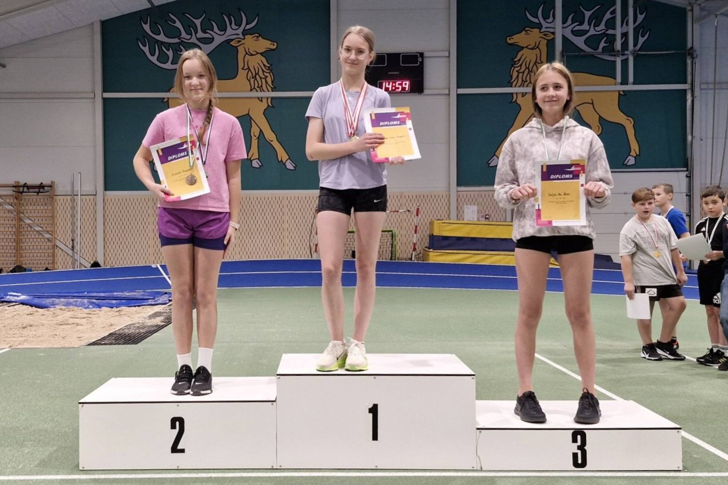 300 metru U14 meiteņu pjedestāls