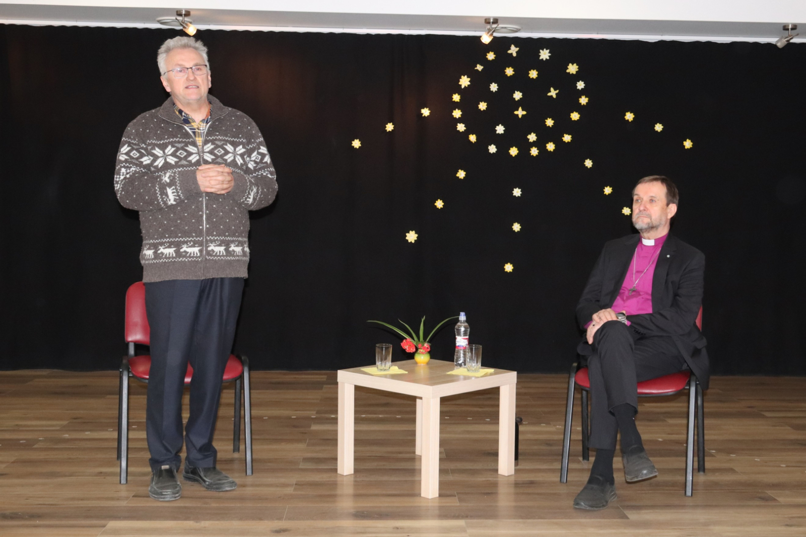 Mācītājs Jānis Kalniņš un arhibīskaps Jānis Vanags