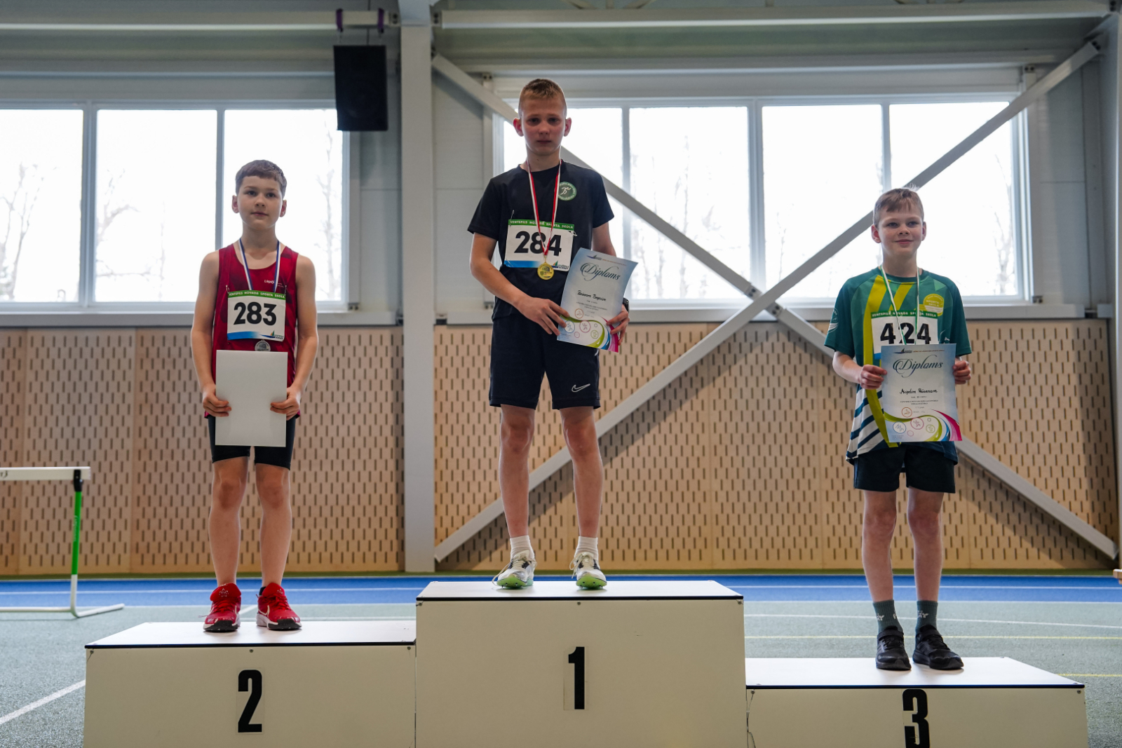 Sportisti uz pjedestāla 