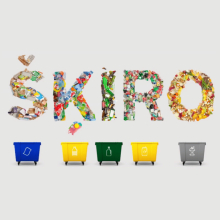 Šķiro viegli vizuālis ar atkritumu tvertnēm